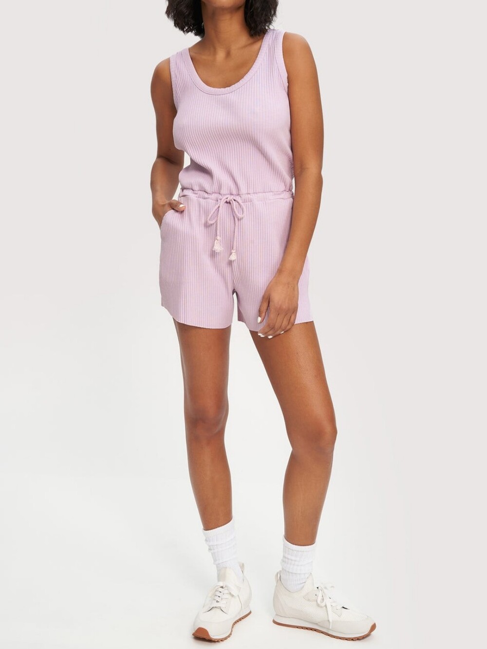 Noize Rylin Thistle Lilac Cotton Oversized Lounge Romper One Piece Small NWT